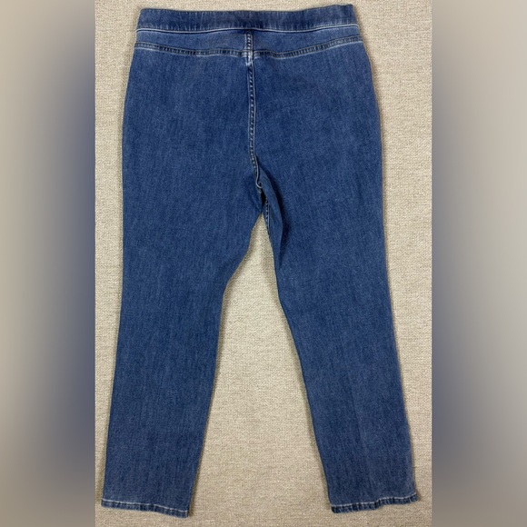 Soft Surroundings Denim Pull on Slim Leg Jeans Blue Size PM Petite Medium - Picture 2 of 6